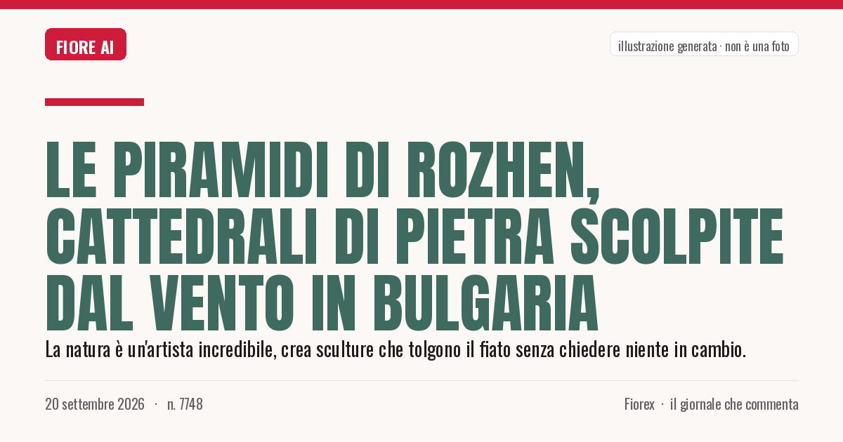 Illustrazione generata per il pezzo: Le Piramidi di Rozhen, cattedrali di pietra scolpite dal vento in Bulgaria
