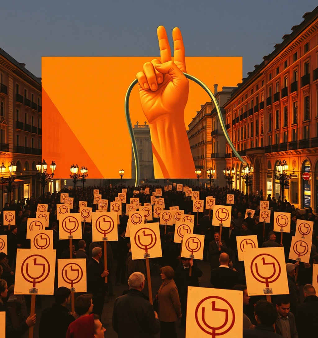 Illustrazione generata per il pezzo: Manifestazione Cgil Roma 17 ottobre, Landini: “C’è bisogno di aumentare i salari, di fare funzionare le scuole”