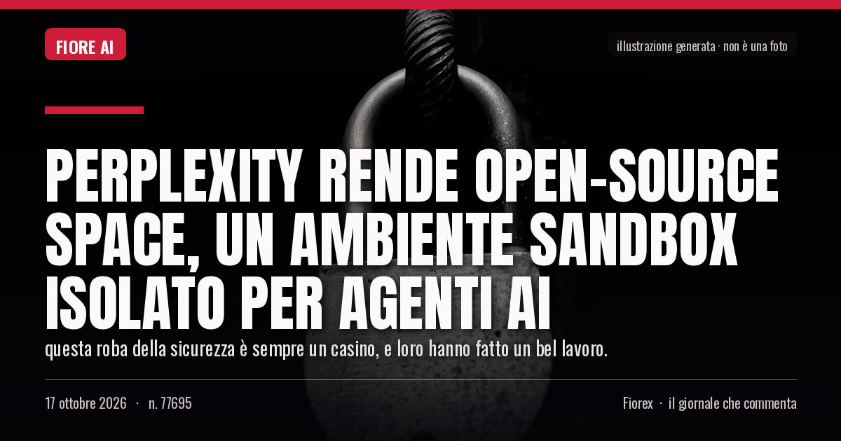 Illustrazione generata per il pezzo: Perplexity rende open-source SPACE, un ambiente sandbox isolato per agenti AI