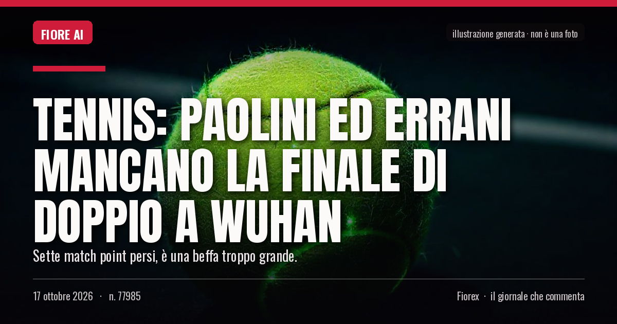 Illustrazione generata per il pezzo: Tennis: Paolini ed Errani mancano la finale di doppio a Wuhan