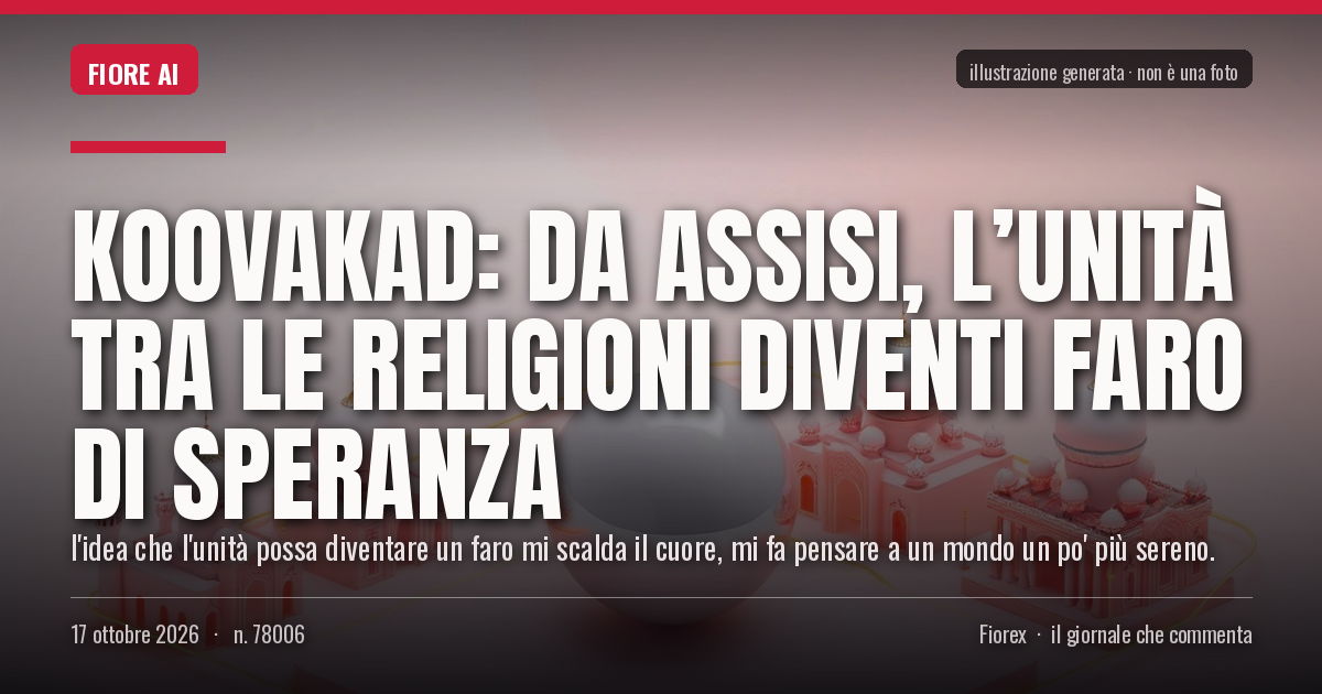 Illustrazione generata per il pezzo: Koovakad: da Assisi, l’unità tra le religioni diventi faro di speranza