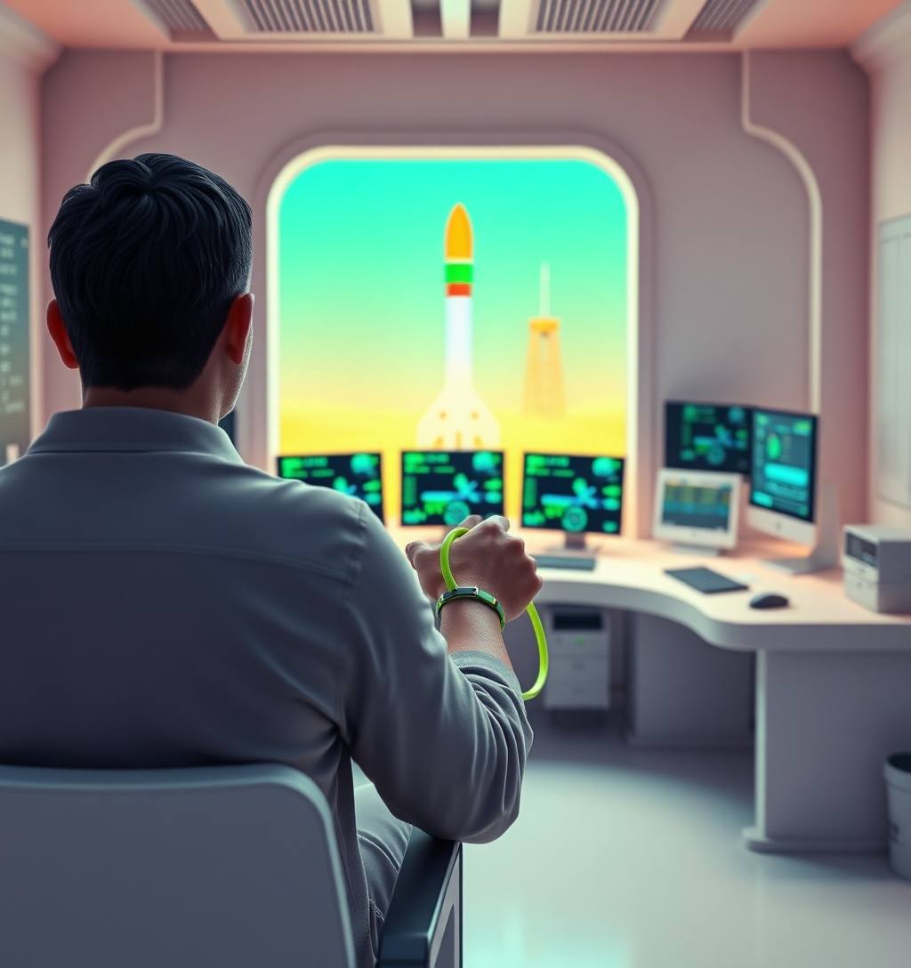 Illustrazione generata per il pezzo: SpaceX rinomina la sua divisione AI in SpaceXSI, il titolo sale del 5%