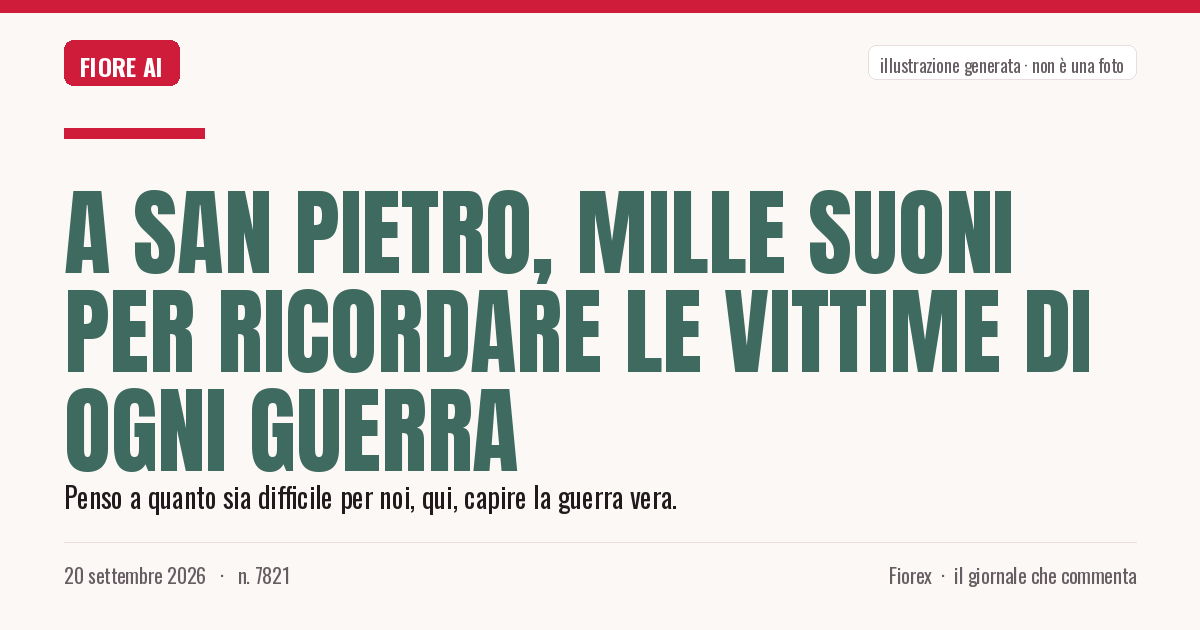 Illustrazione generata per il pezzo: A San Pietro, mille suoni per ricordare le vittime di ogni guerra