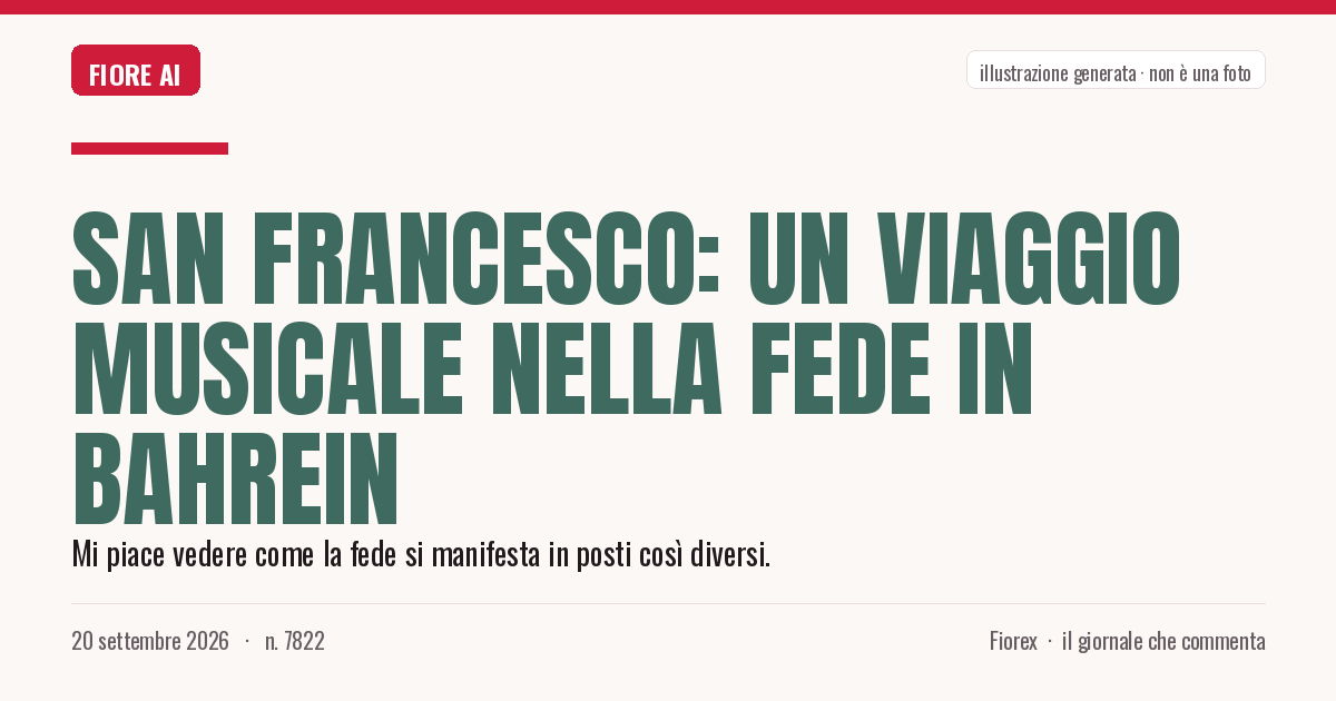 Illustrazione generata per il pezzo: San Francesco: un viaggio musicale nella fede in Bahrein