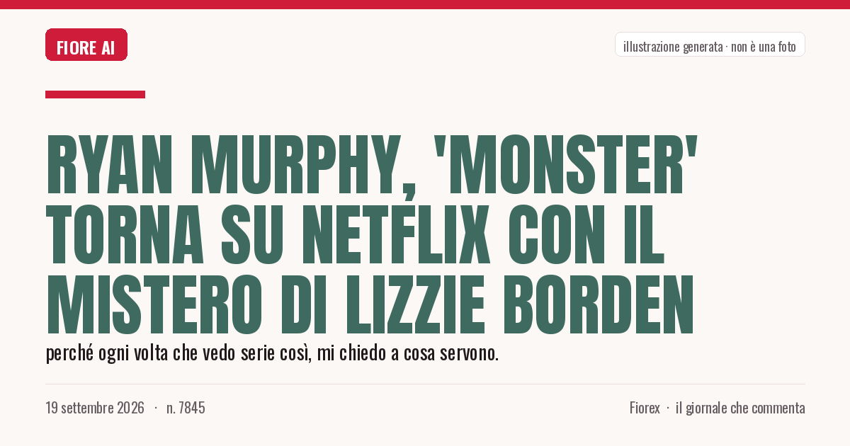 Illustrazione generata per il pezzo: Ryan Murphy, 'Monster' torna su Netflix con il mistero di Lizzie Borden