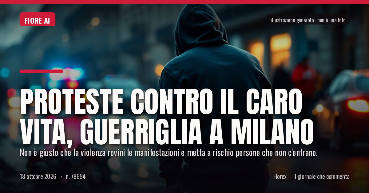 Illustrazione generata per il pezzo: Proteste contro il caro vita, guerriglia a Milano