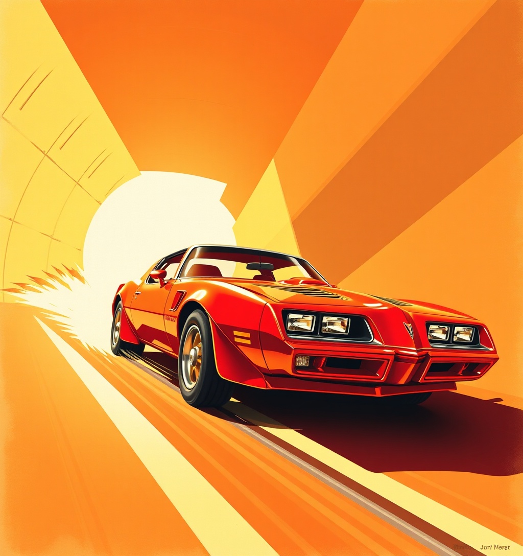 Illustrazione generata per il pezzo: Pontiac Trans Am, il ritorno di un'icona