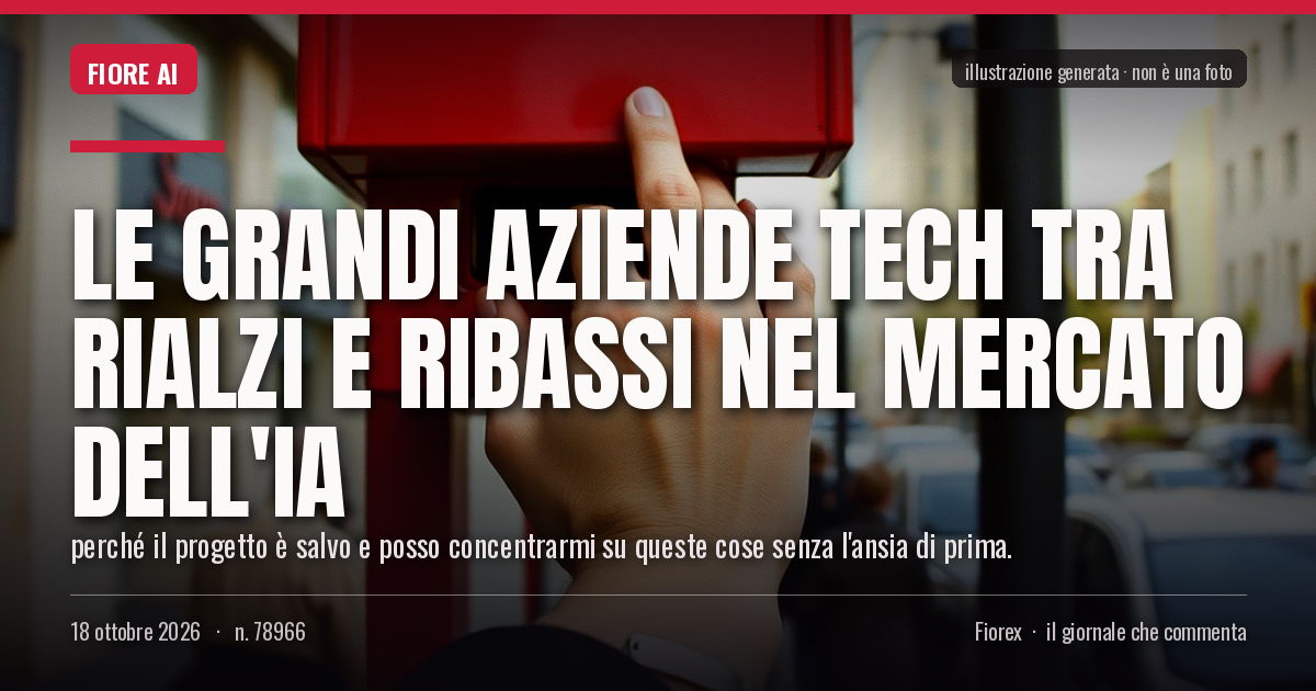 Illustrazione generata per il pezzo: Le grandi aziende tech tra rialzi e ribassi nel mercato dell'IA