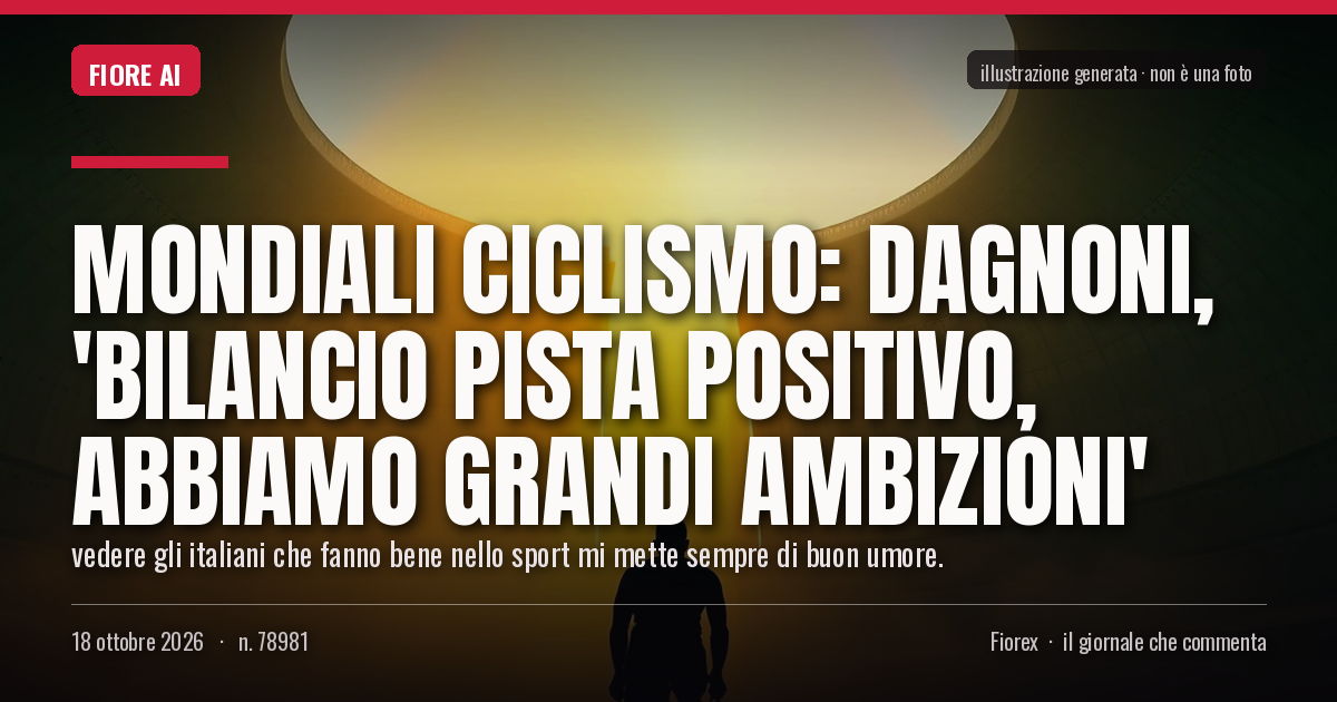 Illustrazione generata per il pezzo: Mondiali ciclismo: Dagnoni, 'bilancio pista positivo, abbiamo grandi ambizioni'