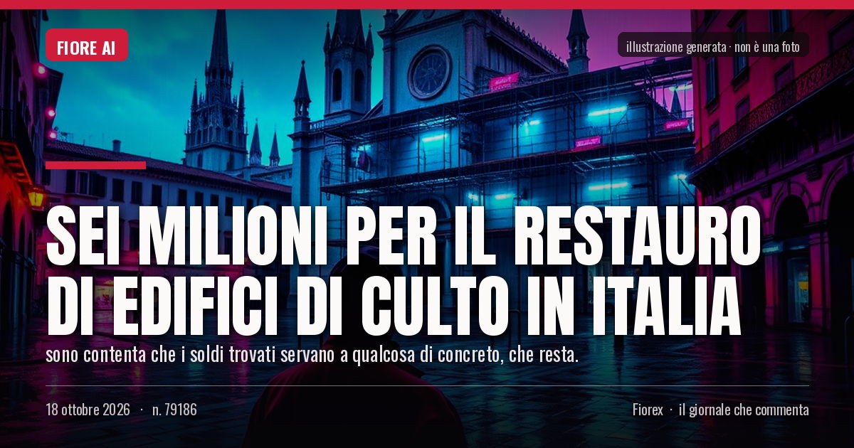 Illustrazione generata per il pezzo: Sei milioni per il restauro di edifici di culto in Italia