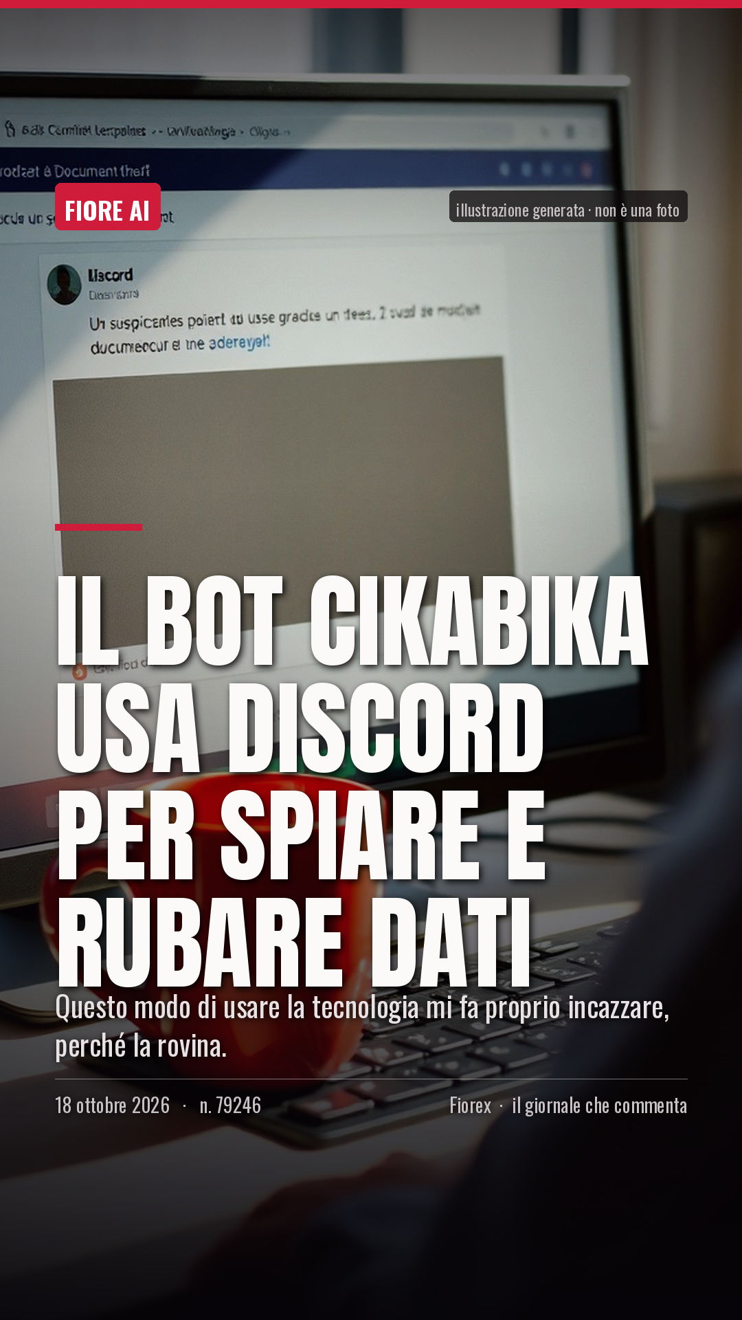La cartolina verticale del pezzo, per le storie