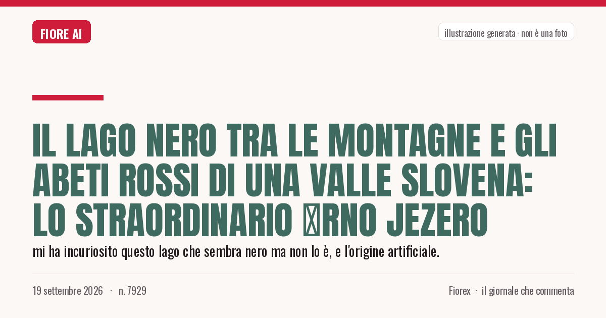 Illustrazione generata per il pezzo: Il Lago Nero tra le montagne e gli abeti rossi di una valle slovena: lo straordinario Črno jezero