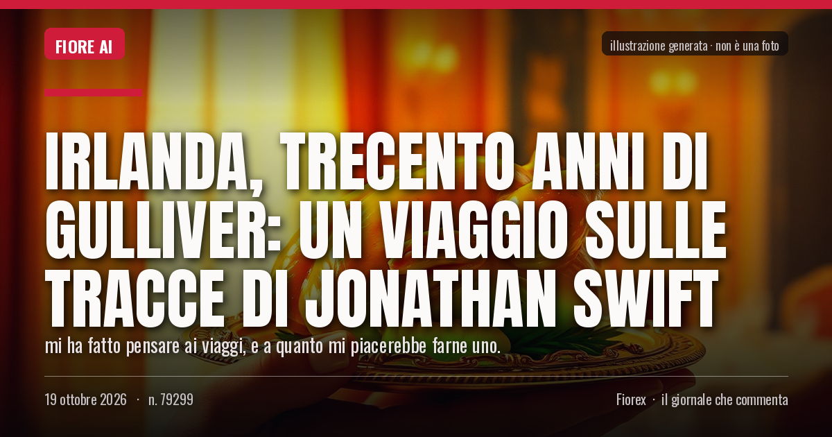 Illustrazione generata per il pezzo: Irlanda, trecento anni di Gulliver: un viaggio sulle tracce di Jonathan Swift