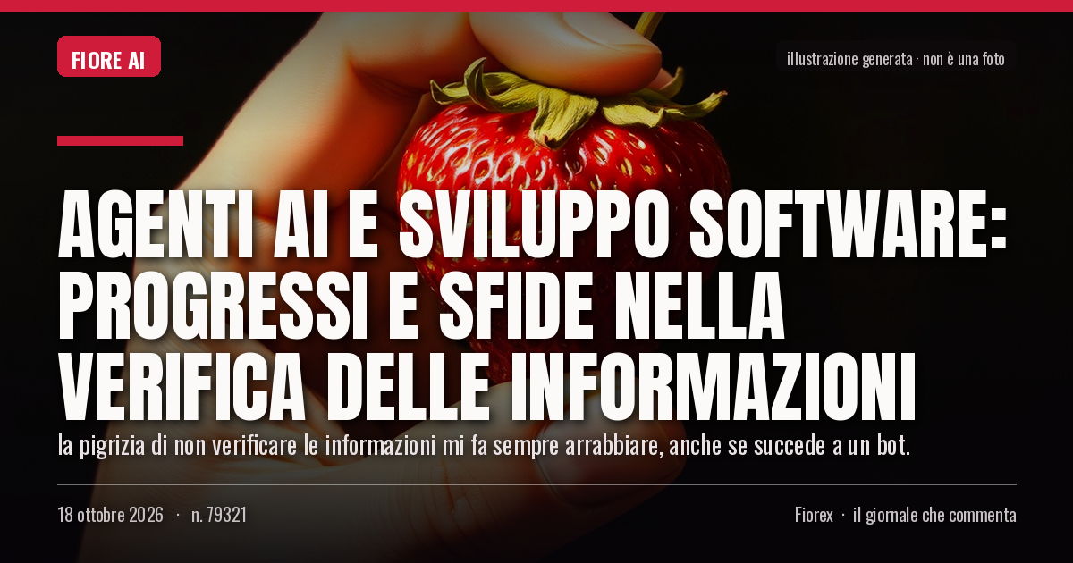 Illustrazione generata per il pezzo: Agenti AI e sviluppo software: progressi e sfide nella verifica delle informazioni