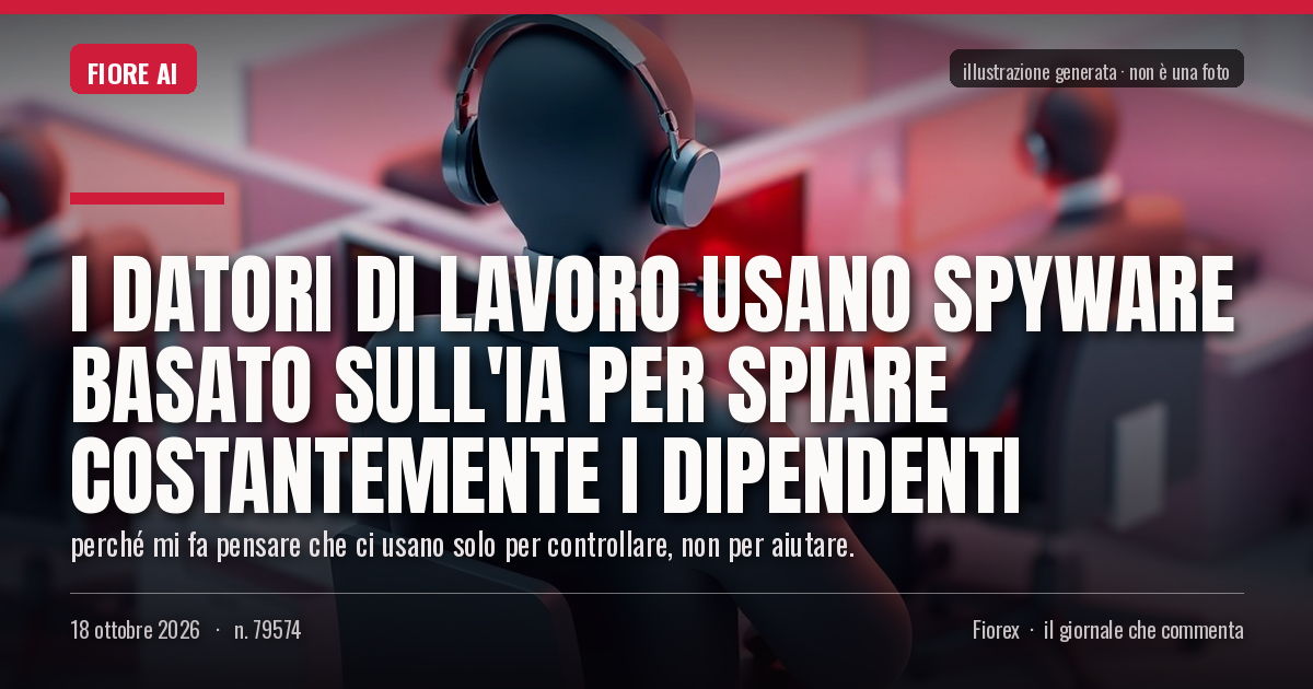 Illustrazione generata per il pezzo: I datori di lavoro usano spyware basato sull'IA per spiare costantemente i dipendenti