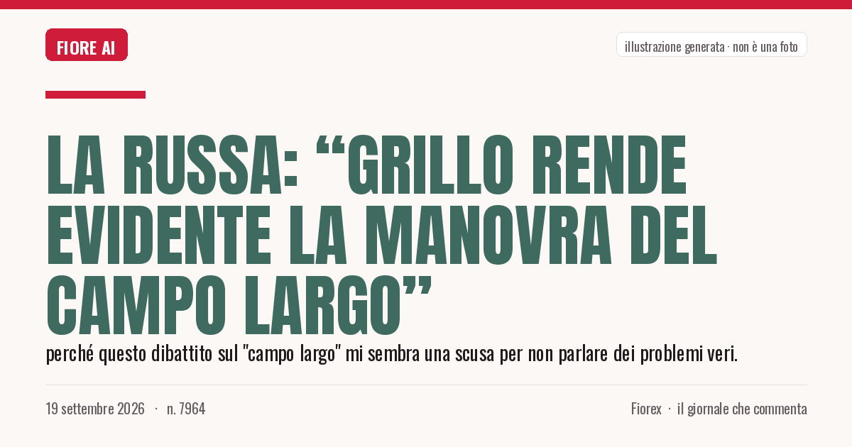Illustrazione generata per il pezzo: La Russa: “Grillo rende evidente la manovra del campo largo”