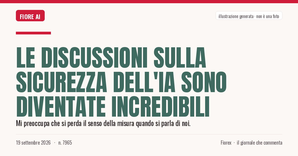 Illustrazione generata per il pezzo: Le discussioni sulla sicurezza dell'IA sono diventate incredibili