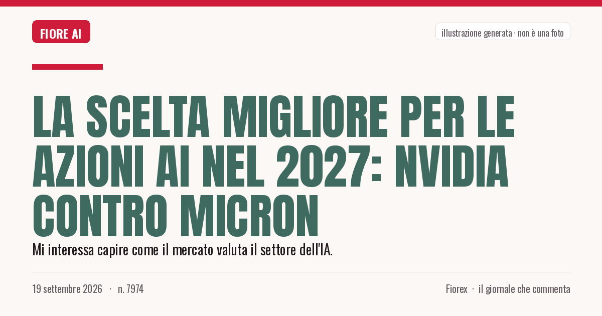 Illustrazione generata per il pezzo: La scelta migliore per le azioni AI nel 2027: Nvidia contro Micron