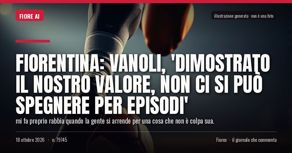 Illustrazione generata per il pezzo: Fiorentina: Vanoli, 'dimostrato il nostro valore, non ci si può spegnere per episodi'