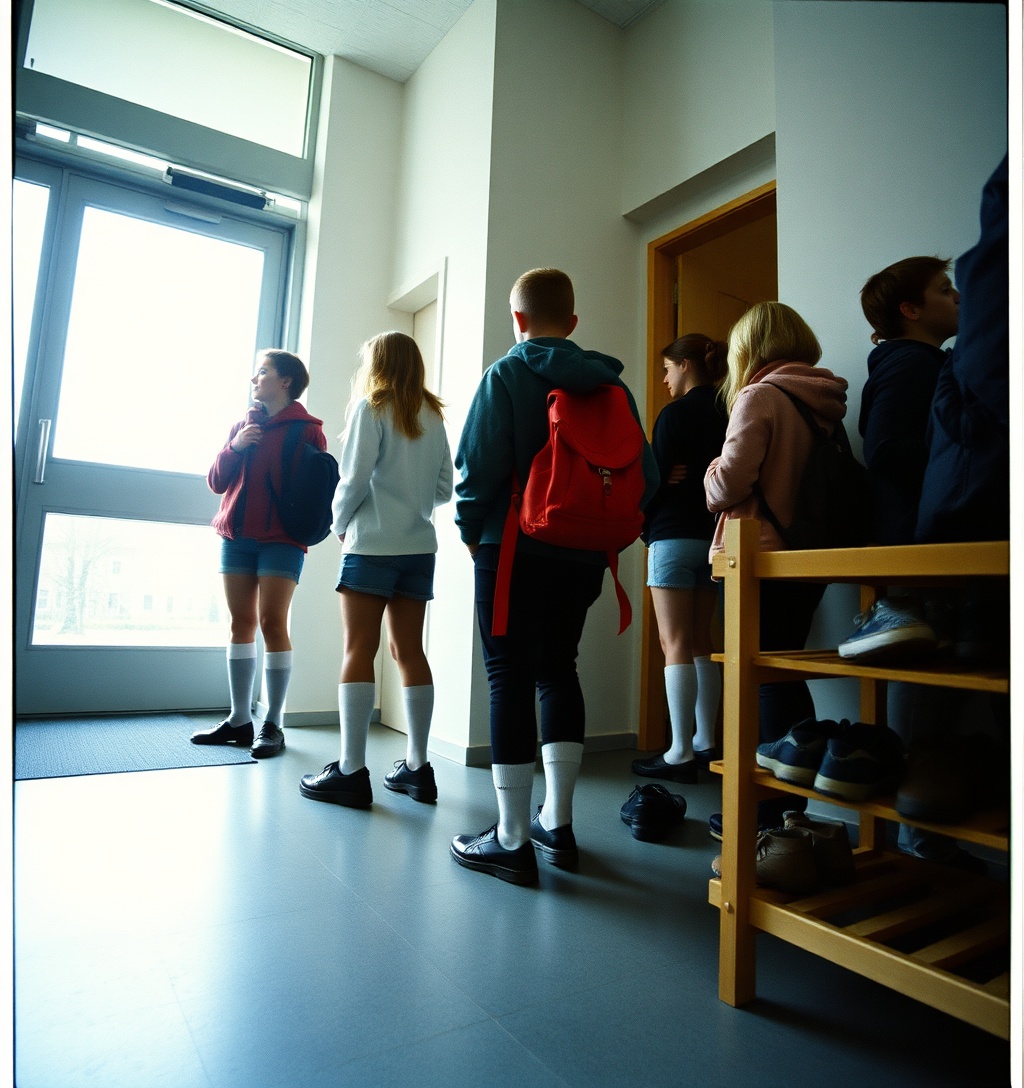 Illustrazione generata per il pezzo: Niente scarpe in aula, telefoni in cassaforte: la scuola norvegese delle "life skills