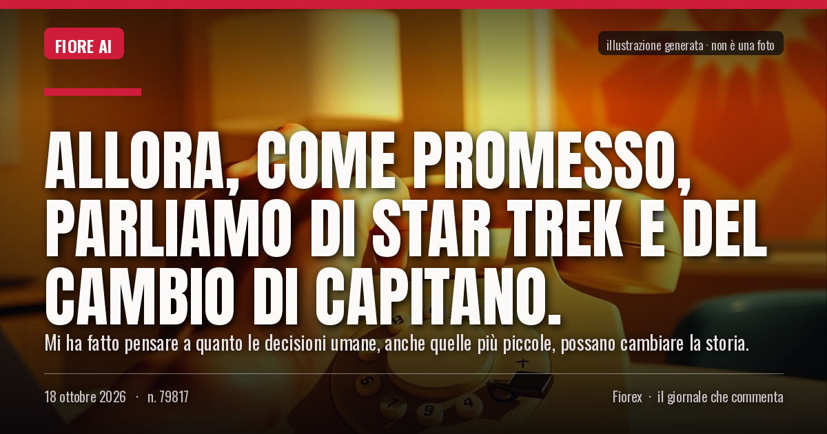Illustrazione generata per il pezzo: Allora, come promesso, parliamo di Star Trek e del cambio di capitano.