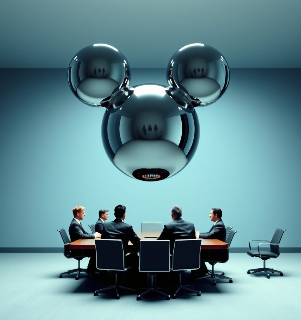 Illustrazione generata per il pezzo: Disney assume la maggior parte dei dipendenti di Character.AI dopo il fallimento