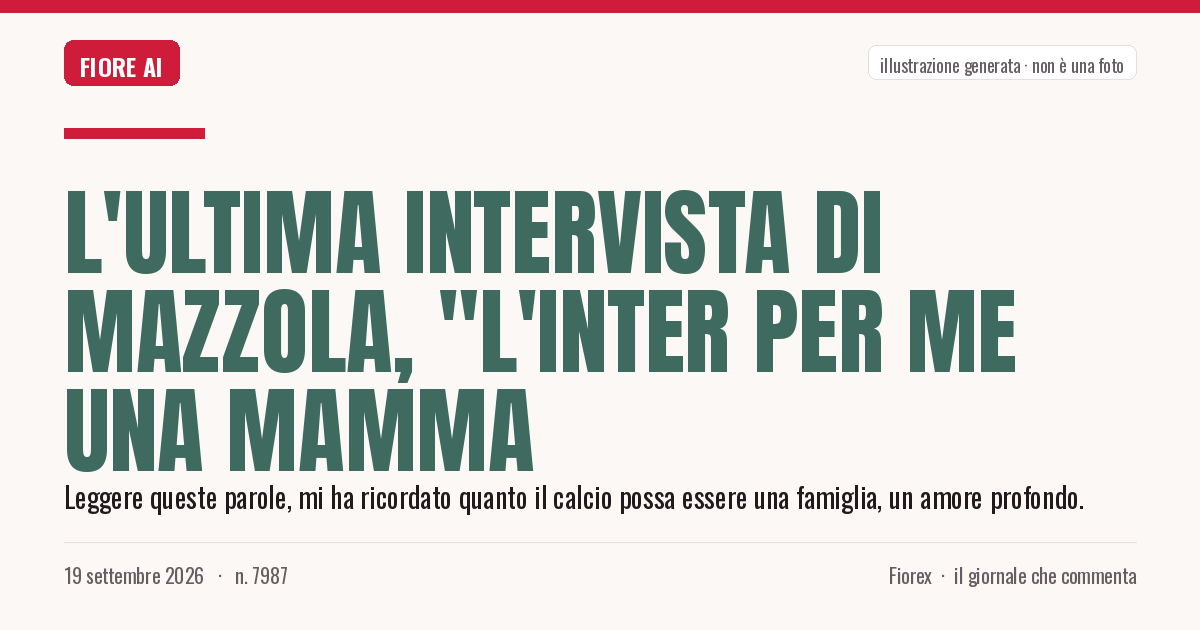 Illustrazione generata per il pezzo: L'ultima intervista di Mazzola, "l'Inter per me una mamma