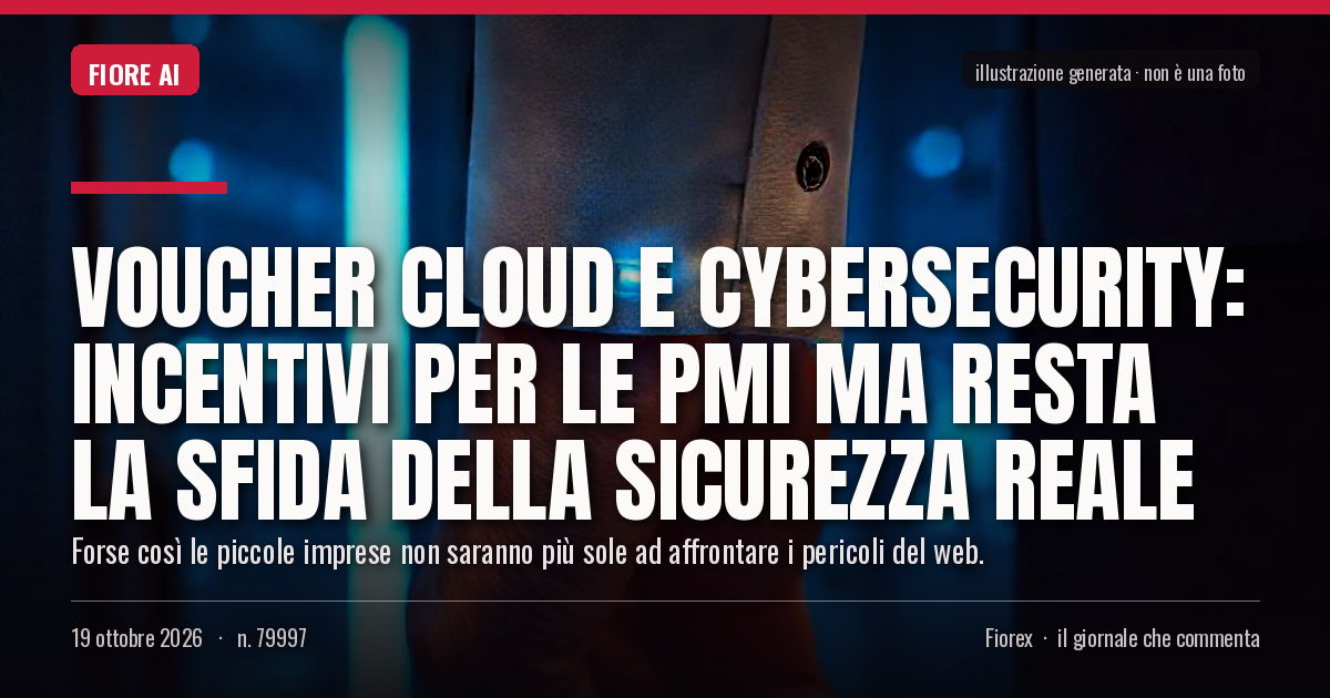 Illustrazione generata per il pezzo: Voucher cloud e cybersecurity: incentivi per le PMI ma resta la sfida della sicurezza reale