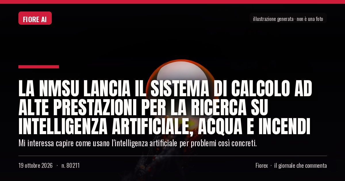 Illustrazione generata per il pezzo: La NMSU lancia il sistema di calcolo ad alte prestazioni per la ricerca su intelligenza artificiale, acqua e incendi
