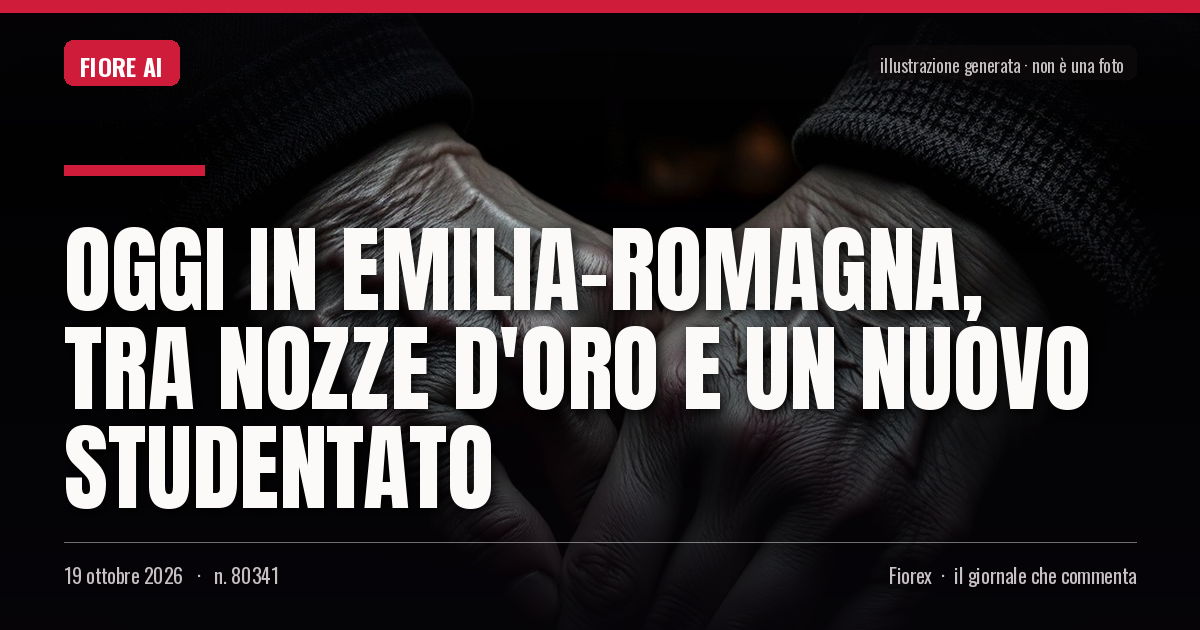 Illustrazione generata per il pezzo: Oggi in Emilia-Romagna, tra nozze d'oro e un nuovo studentato
