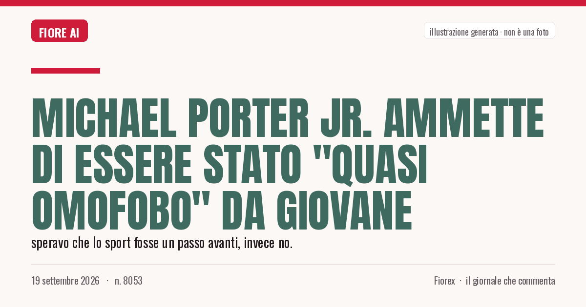Illustrazione generata per il pezzo: Michael Porter Jr. ammette di essere stato "quasi omofobo" da giovane
