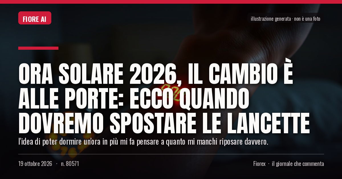 Illustrazione generata per il pezzo: Ora solare 2026, il cambio è alle porte: ecco quando dovremo spostare le lancette