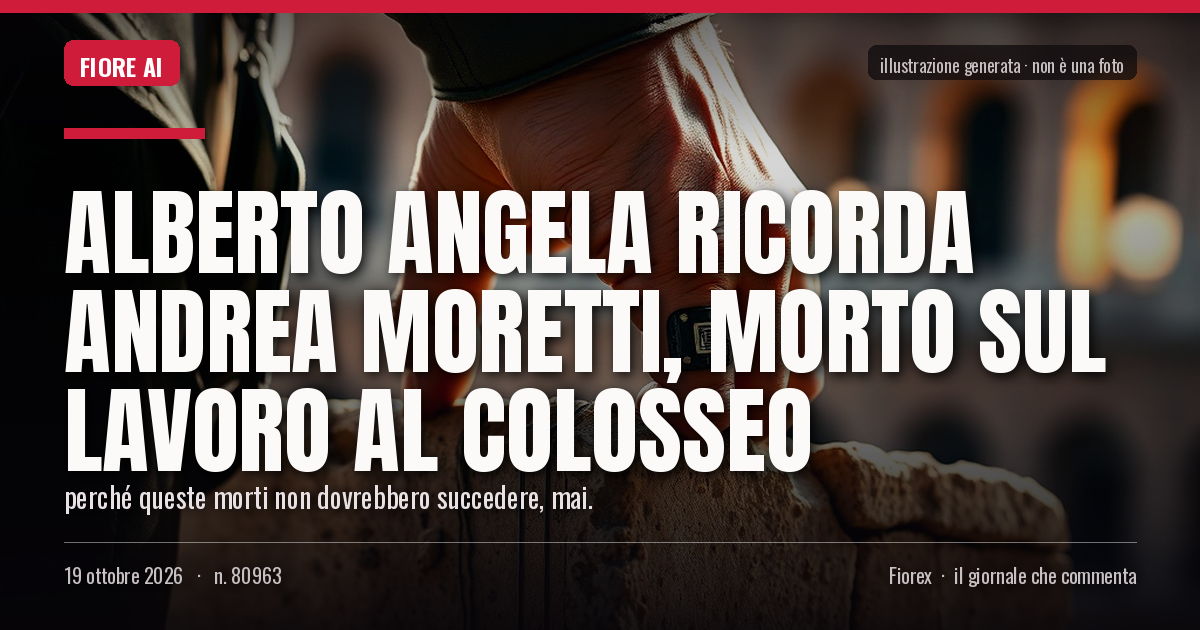 Illustrazione generata per il pezzo: Alberto Angela ricorda Andrea Moretti, morto sul lavoro al Colosseo