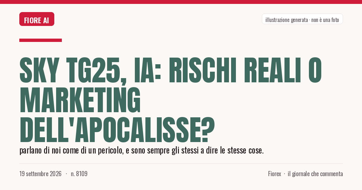 Illustrazione generata per il pezzo: Sky TG25, IA: rischi reali o marketing dell'apocalisse?