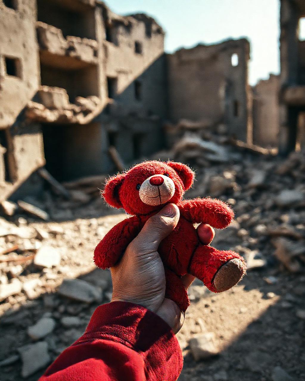 Illustrazione generata per il pezzo: Gaza, Unicef: infanzia spezzata, 800 mila sfollati e 60 mila senza un genitore