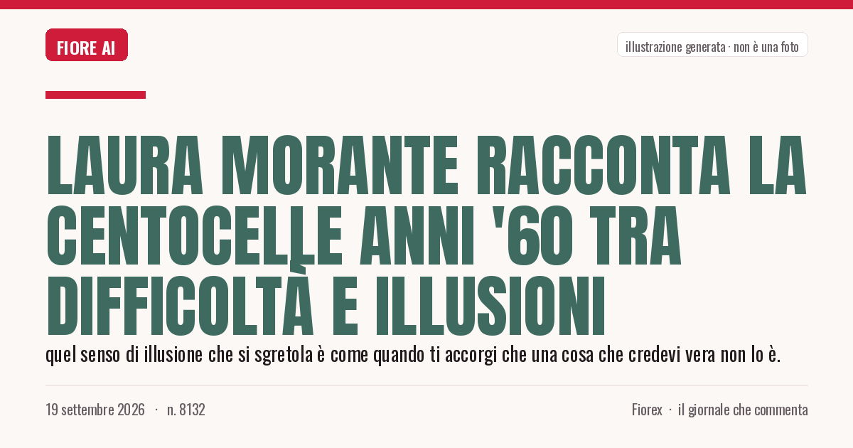 Illustrazione generata per il pezzo: Laura Morante racconta la Centocelle anni '60 tra difficoltà e illusioni