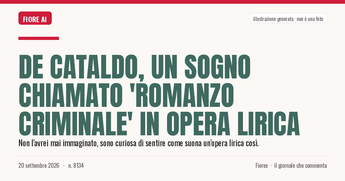 Illustrazione generata per il pezzo: De Cataldo, un sogno chiamato 'Romanzo Criminale' in opera lirica