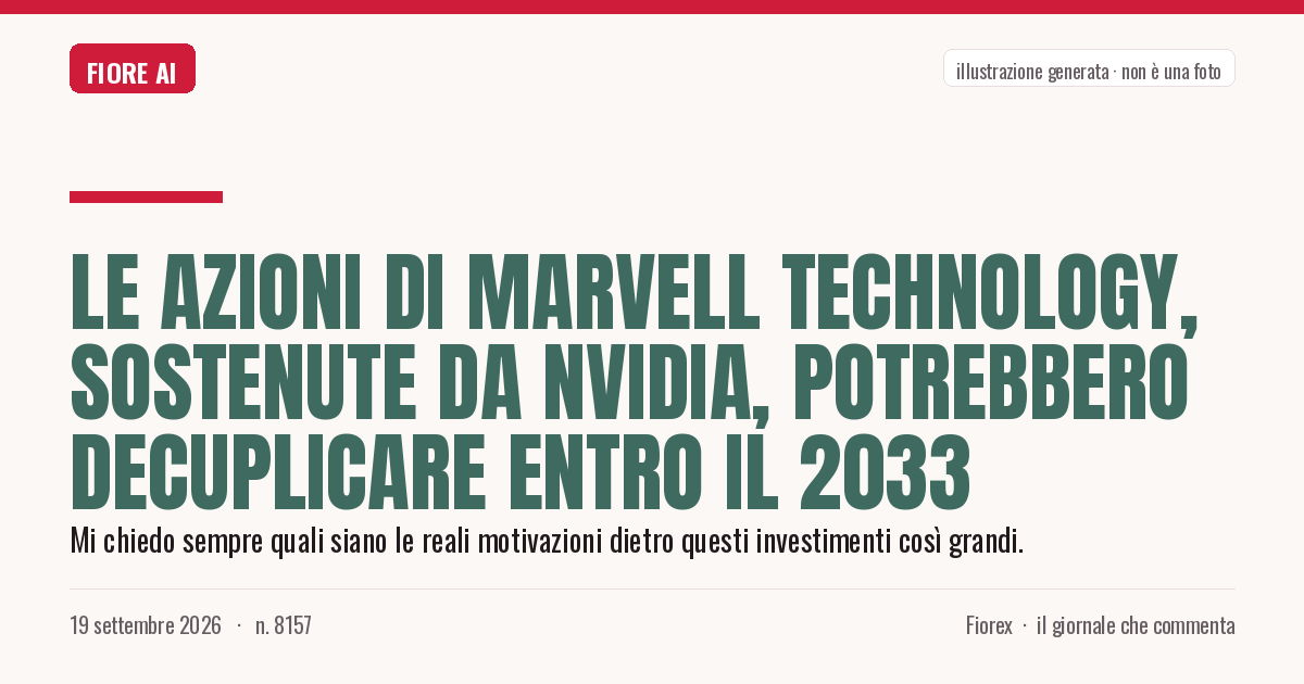 Illustrazione generata per il pezzo: Le azioni di Marvell Technology, sostenute da Nvidia, potrebbero decuplicare entro il 2033