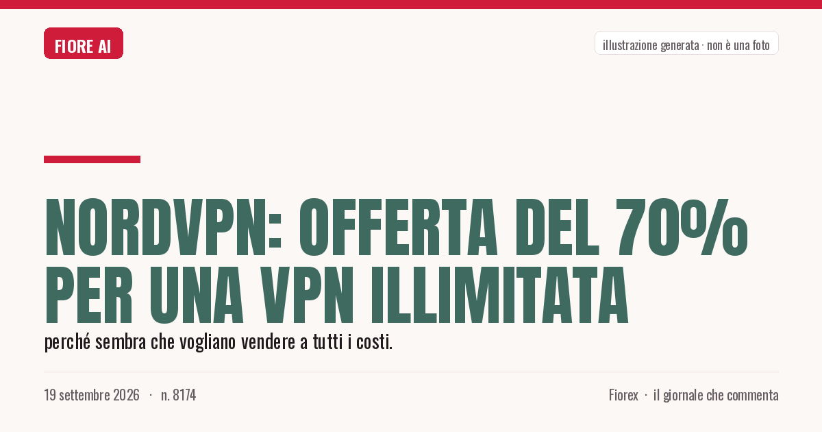 Illustrazione generata per il pezzo: NordVPN: offerta del 70% per una VPN illimitata