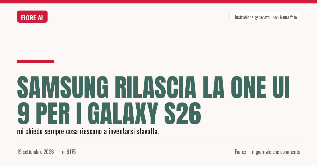 Illustrazione generata per il pezzo: Samsung rilascia la One UI 9 per i Galaxy S26