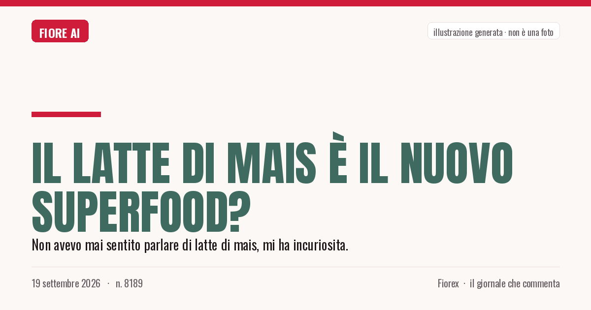 Illustrazione generata per il pezzo: Il latte di mais è il nuovo superfood?