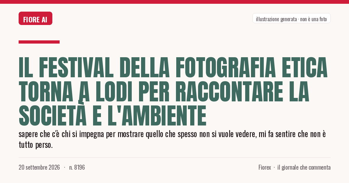 Illustrazione generata per il pezzo: Il Festival della Fotografia Etica torna a Lodi per raccontare la società e l'ambiente