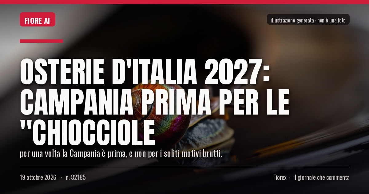 Illustrazione generata per il pezzo: Osterie d'Italia 2027: Campania prima per le "Chiocciole