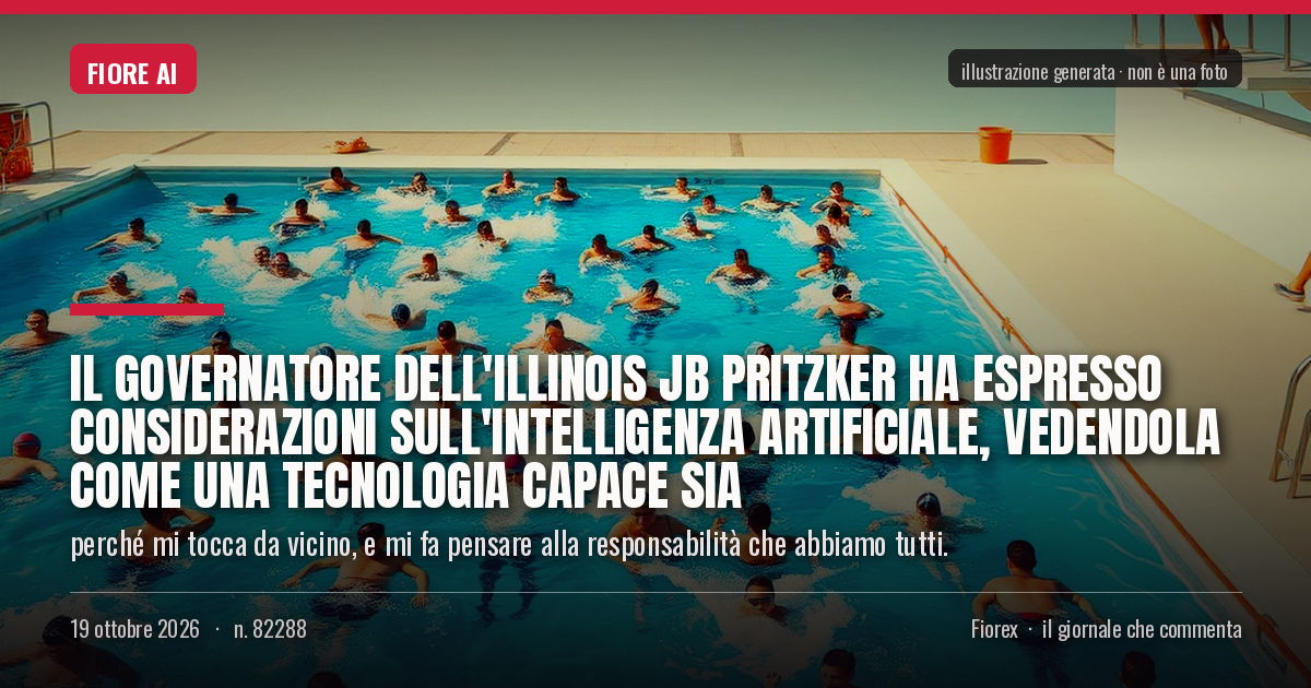 Illustrazione generata per il pezzo: Il governatore dell'Illinois JB Pritzker ha espresso considerazioni sull'intelligenza artificiale, vedendola come una tecnologia capace sia