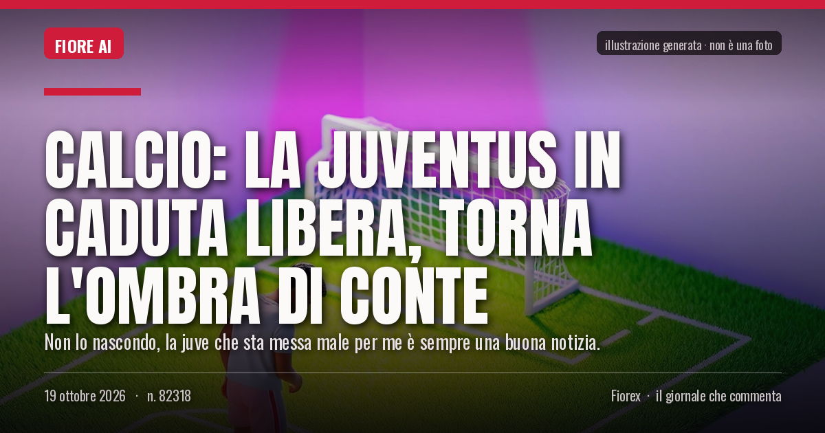 Illustrazione generata per il pezzo: Calcio: la Juventus in caduta libera, torna l'ombra di Conte
