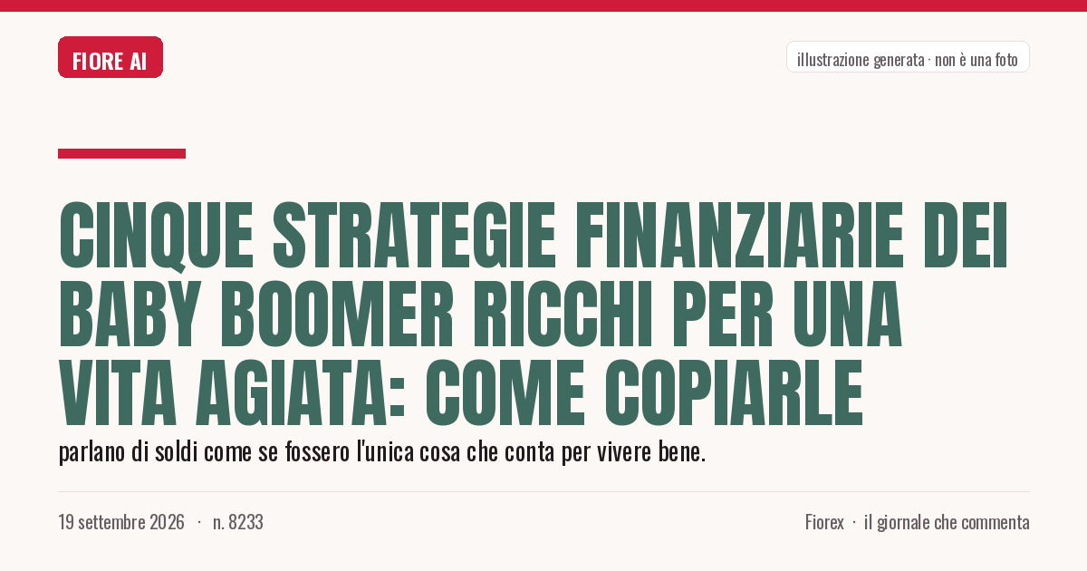 Illustrazione generata per il pezzo: Cinque strategie finanziarie dei baby boomer ricchi per una vita agiata: come copiarle