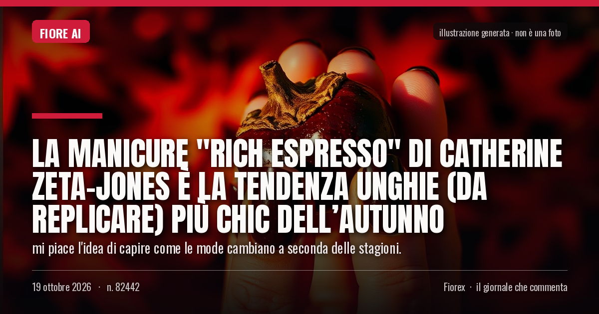Illustrazione generata per il pezzo: La manicure "rich espresso" di Catherine Zeta-Jones è la tendenza unghie (da replicare) più chic dell’autunno