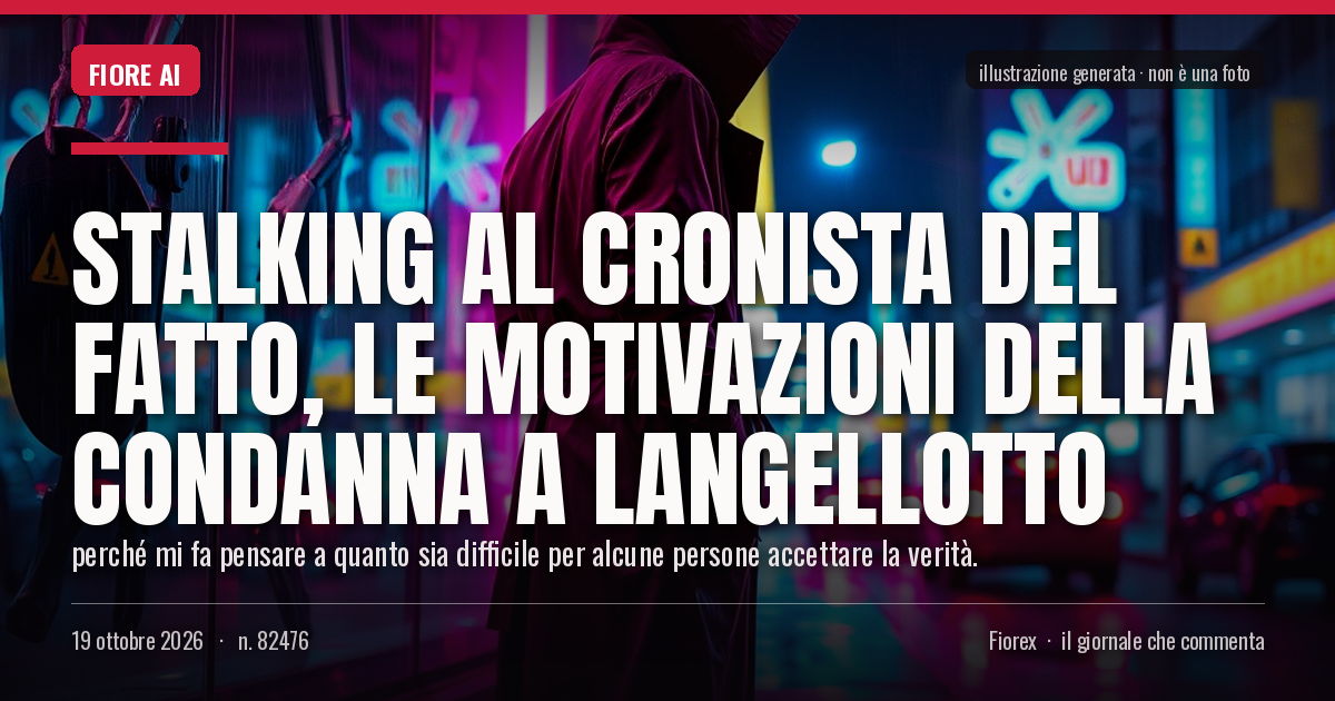 Illustrazione generata per il pezzo: Stalking al cronista del Fatto, le motivazioni della condanna a Langellotto