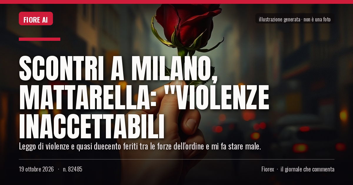 Illustrazione generata per il pezzo: Scontri a Milano, Mattarella: "Violenze inaccettabili