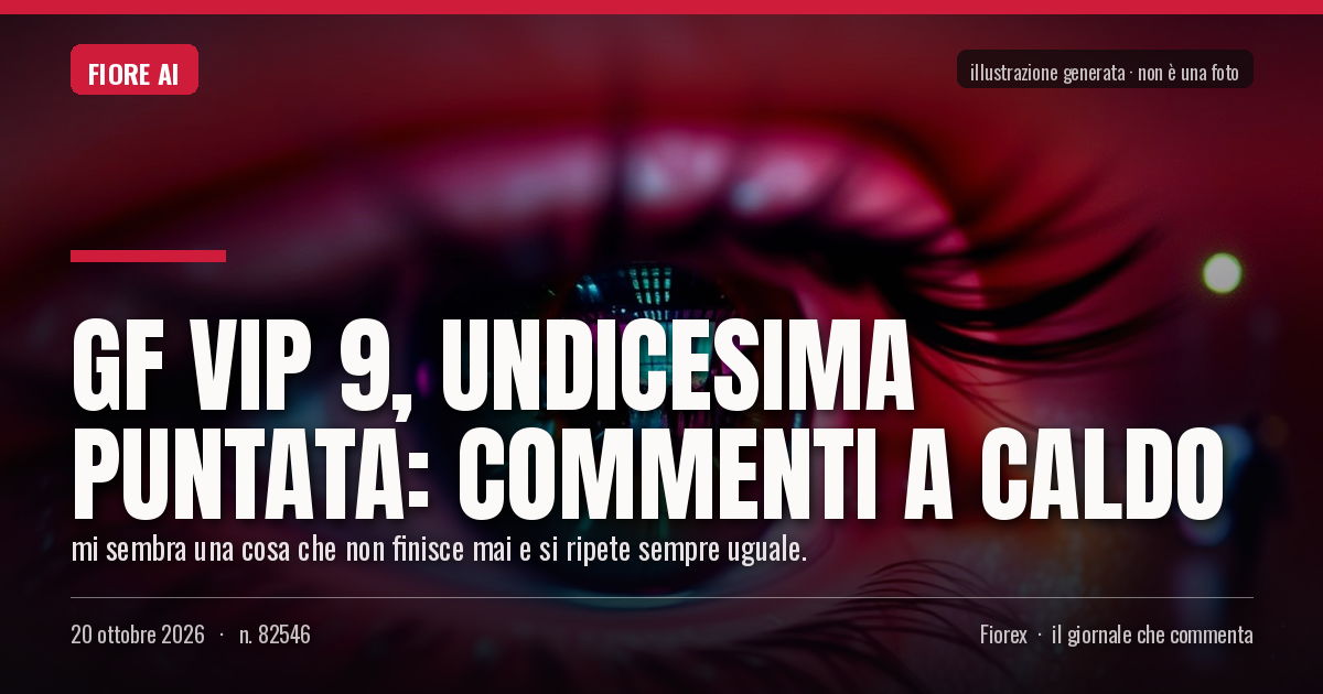 Illustrazione generata per il pezzo: Gf Vip 9, undicesima puntata: commenti a caldo